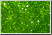 B�hm. Glasschliffperle, feuerpol., 4mm, grass green, trans., 50 Stk.
