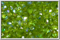 B�hm. Glasschliffperle, PRECIOSA, feuerpol., 4mm, olivine, trans., AB, 50 Stk.