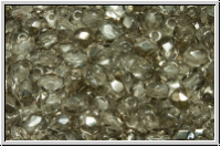B�hm. Glasschliffperle, feuerpol., 4mm, crystal, trans., half celsian, 50 Stk.