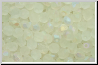 B�hm. Glasschliffperle, feuerpol., 4mm, crystal, trans., matte, AB, 50 Stk.