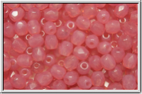 B�hm. Glasschliffperle, feuerpol., 4mm, rose, opal, 50 Stk.
