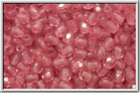 B�hm. Glasschliffperle, feuerpol., 3mm, rose, opal, 50 Stk.