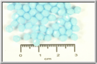 B�hm. Glasschliffperle, feuerpol., 3mm, aqua, lt., op., 50 Stk.