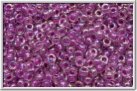 RR-15-0264, MIYUKI Rocailles, 15/0, crystal, trans., magenta-ld., AB, 5g