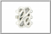Federschlie�e "Fantasie", Metall, rhodium plated, silberfb., 2x3 �sen, 1 Stk.