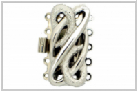 Federschlie�e "Fantasie", Metall, rhodium plated, silberfb., 2x5 �sen, 1 Stk.