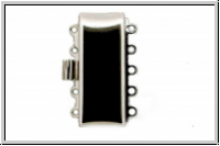 Federschlie�e "glatt", Metall, rhodium plated, silberfb., 2x5 �sen, 1 Stk.