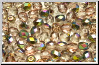 B�hm. Glasschliffperle, feuerpol., 4mm, crystal, trans., half vitex cuprum, 50 Stk.