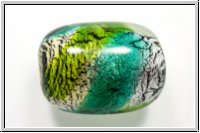 ital. Lampenperle, Tonne, 25x18mm, Gr�nt�ne, Silbereinzug, 1 Stk.