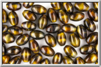 B�hm. Glasperle, Olive, 9x6mm, tigeraugenoptik, 10 Stk.