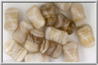 B�hm. Glasperle, Kissen, 15x9x7mm, Marmoroptik, 5 Stk.