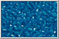 B�hm. Glasschliffperle, feuerpol., 3mm, capri blue, trans., 50 Stk.