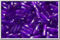 MTWB-2-1721, MIYUKI Twisted Bugles, Nr. 2 (6mm), purple, dk. (dyed), trans., 10g