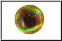 Dichroic Cabochon, rund, 20 mm, wolkig braun
