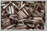 MTWB-2-3933, MIYUKI Twisted Bugles, Nr. 2 (6mm), amethyst, trans., silver-ld., 10g