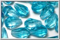 B�hm. Glasschliffperle, Tropfen, 10x7mm, aqua, trans., 10 Stk.
