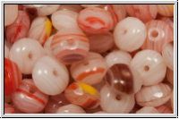 b�hm. Schliffperle, Donut, 4x6mm, Rot/Orange-T�ne, op., 20 Stk.