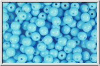 b�hm. Glasperle, rund, 4mm, aqua, op., 50 Stk.