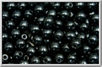 b�hm. Glasperle, rund, 4mm, black, op., 50 Stk.