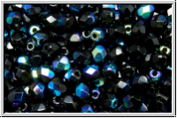 B�hm. Glasschliffperle, feuerpol., 4mm, black, op., AB, 50 Stk.