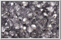 B�hm. Glasschliffperle, feuerpol., 4mm, crystal, trans., half apollo, lt. tanzanite, 50 Stk.