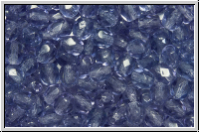 B�hm. Glasschliffperle, feuerpol., 4mm, tanzanite, trans., 50 Stk.