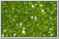 B�hm. Glasschliffperle, feuerpol., 4mm, olivine, trans., luster, 50 Stk.