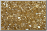 B�hm. Glasschliffperle, feuerpol., 4mm, crystal, trans., honey luster, 50 Stk.