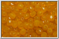 B�hm. Glasschliffperle, feuerpol., 4mm, orange, opal, 50 Stk.