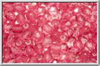 B�hm. Glasschliffperle, feuerpol., 4mm, crystal, trans., pink coating, 50 Stk.