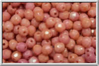 B�hm. Glasschliffperle, feuerpol., 4mm, pink, coral, op., 50 Stk.