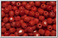 B�hm. Glasschliffperle, feuerpol., 4mm, red, op., 50 Stk.