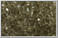 B�hm. Glasschliffperle, feuerpol., 4mm, black diamond, trans., 50 Stk.