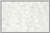 B�hm. Glasschliffperle, feuerpol., 4mm, crystal, trans., matte, 50 Stk.
