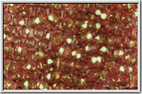 B�hm. Glasschliffperle, feuerpol., 4mm, crystal, trans., orange bronze luster, 50 Stk.