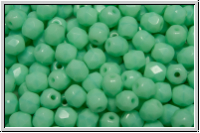 B�hm. Glasschliffperle, feuerpol., 4mm, mint, op., 50 Stk.