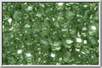 B�hm. Glasschliffperle, feuerpol., 4mm, crystal, trans., seafoam luster, 50 Stk.