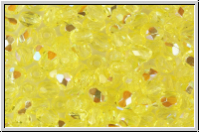 B�hm. Glasschliffperle, feuerpol., 4mm, gold, lt., trans., AB, 50 Stk.