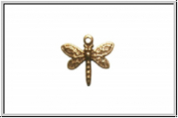Anh�nger "Mini Dragonfly" TRINITY BRASS, 20x21mm, antikmessingfb., Messing, 1 Stk.
