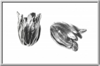 Perlenkappe "Blooming Tulip" TRINITY BRASS, 15x22mm, antikversilbert, Messing, 1 Stk.
