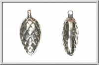 Anh�nger "Pinecone, 3D" TRINITY BRASS, 23x11x8mm, antikversilbert, Messing, 1 Stk.