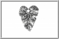 Anh�nger "Leaf" TRINITY BRASS, 14x18mm, antikversilbert, Messing, 1 Stk.