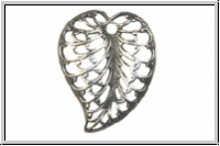 Anh�nger "Filigree Leaf" TRINITY BRASS, 15x20mm, antikversilbert, Messing, 1 Stk.