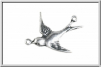 Anh�nger/Verbinder "Schwalbe, links" TRINITY BRASS, 19,5x15,5mm, antikversilbert, Messing, 1 Stk.