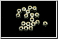 Silberperle "Kugel, gerillt", 3mm, silberfb., 925er Silber, 1 Stk.