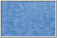 b�hm. Glasperle, rund, 6mm, sapphire, lt., trans., matte, 25 Stk.