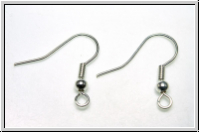 Ohrhaken "Fischhaken", 19x18x0,7mm, silberfb., Messing, 1 Paar