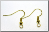 Ohrhaken "Fischhaken", 19x18x0,7mm, hellgoldfb., Metall, 1 Paar