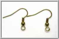 Ohrhaken "Fischhaken", 19x18x0,7mm, messingfb., Metall, 1 Paar
