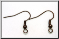 Ohrhaken "Fischhaken", 19x18x0,7mm, kupferfb., Messing, 1 Paar